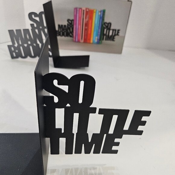 Balvi So Many Books So Little Time Black Metal Bookend New - Picture 8 of 11